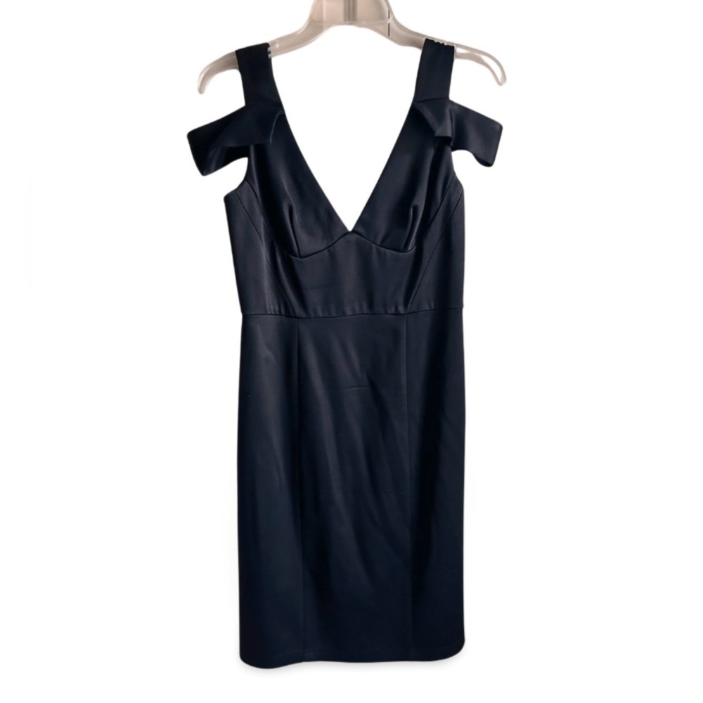 ABS Allen Schwartz | Cold-Shoulder Little Black Dress V-Neck